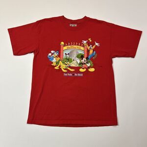 Vintage Walt Disney Wolrd Shirt Adult Medium Red Four Parks Signature Shirt Men